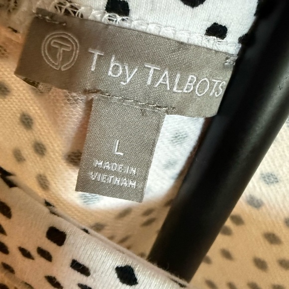Talbots Black and White Polka Dot Blouse classic casual wear - Picture 6 of 6